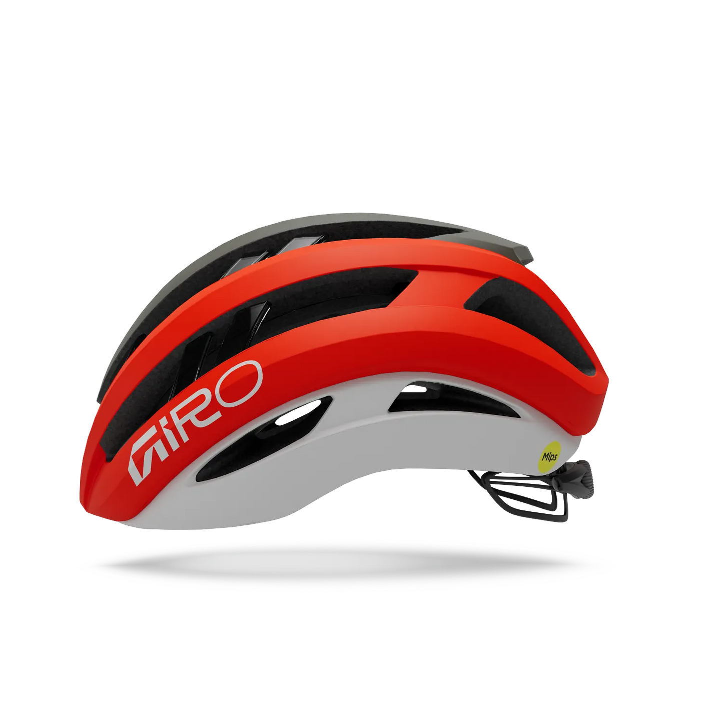 GIRO ARIES MIPS SPHERICAL Casco da strada rosso fuoco