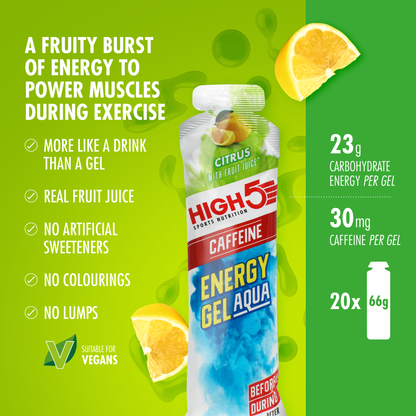Gel Energetico HIGH5 ENERGY GEL Aqua Caffeine (66 g) Limone