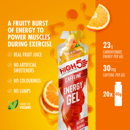 Gel Energetico HIGH5 ENERGY GEL Caffeine (40 g) Arancia