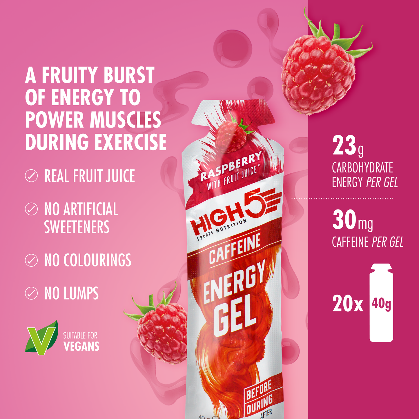 High5 ENERGY GEL Caffeina (40 g) Lampone
