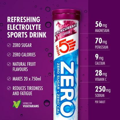 Pastiglie di Idratazione Elettroliti HIGH5 ZERO (x20) Ribes Nero