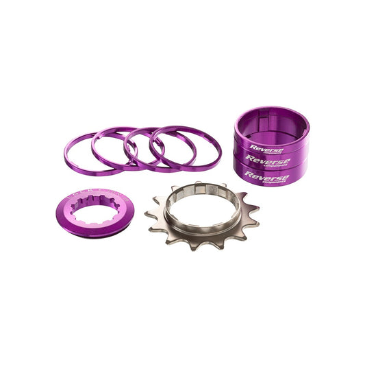 REVERSE COMPONENTS Kit velocità singola con pignone a 13 denti viola