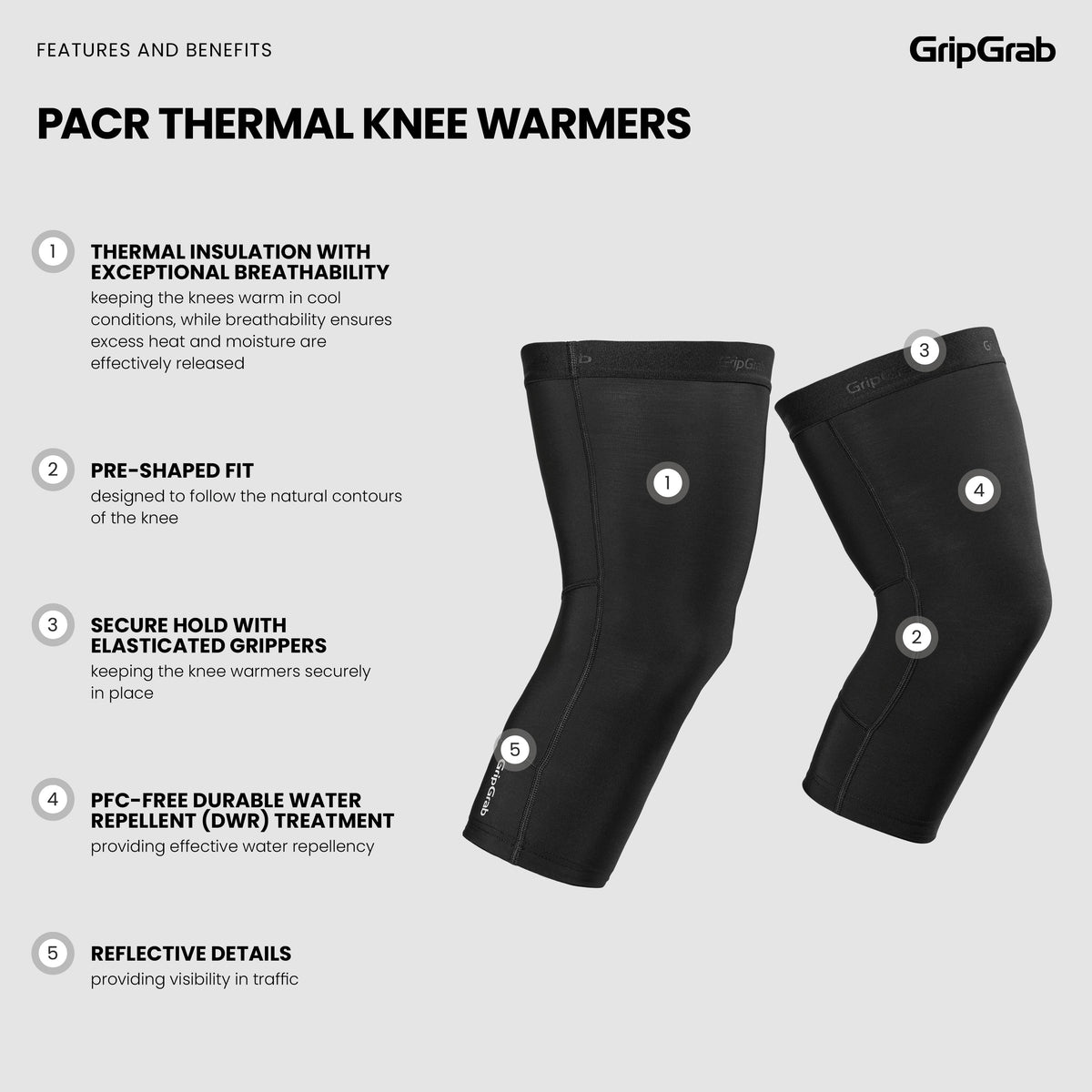 Ginocchiere GRIPGRAB PACR THERMAL nere
