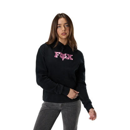 Felpa con cappuccio FOX F HEAD X FLEECE da donna nera
