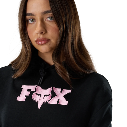 Felpa con cappuccio FOX F HEAD X FLEECE da donna nera