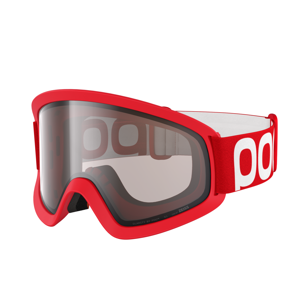 Maschera POC ORA rossa con lente Clarity Trail Cloudy Brown
