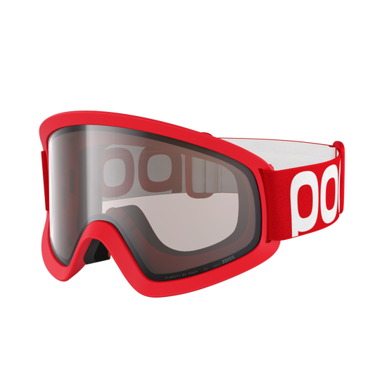 Maschera POC ORA rossa con lente Clarity Trail Cloudy Brown