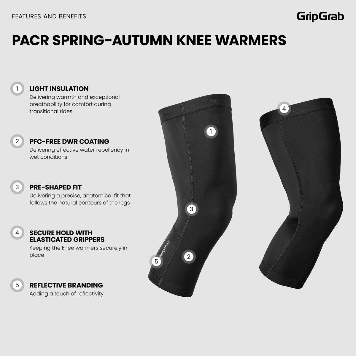 Genouillères GRIPGRAB PACR SPRING AUTUMN Noir