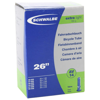 Camera d'Aria SCHWALBE EXTRA LIGHT AV 14 26x1,50/2,35 Butyl Schrader 40 mm 10424340