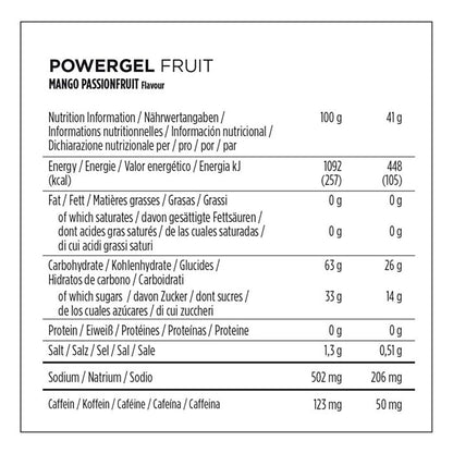 Gel Energetico POWERBAR POWERGEL FRUIT (41g) Mango Passion Cafeinato