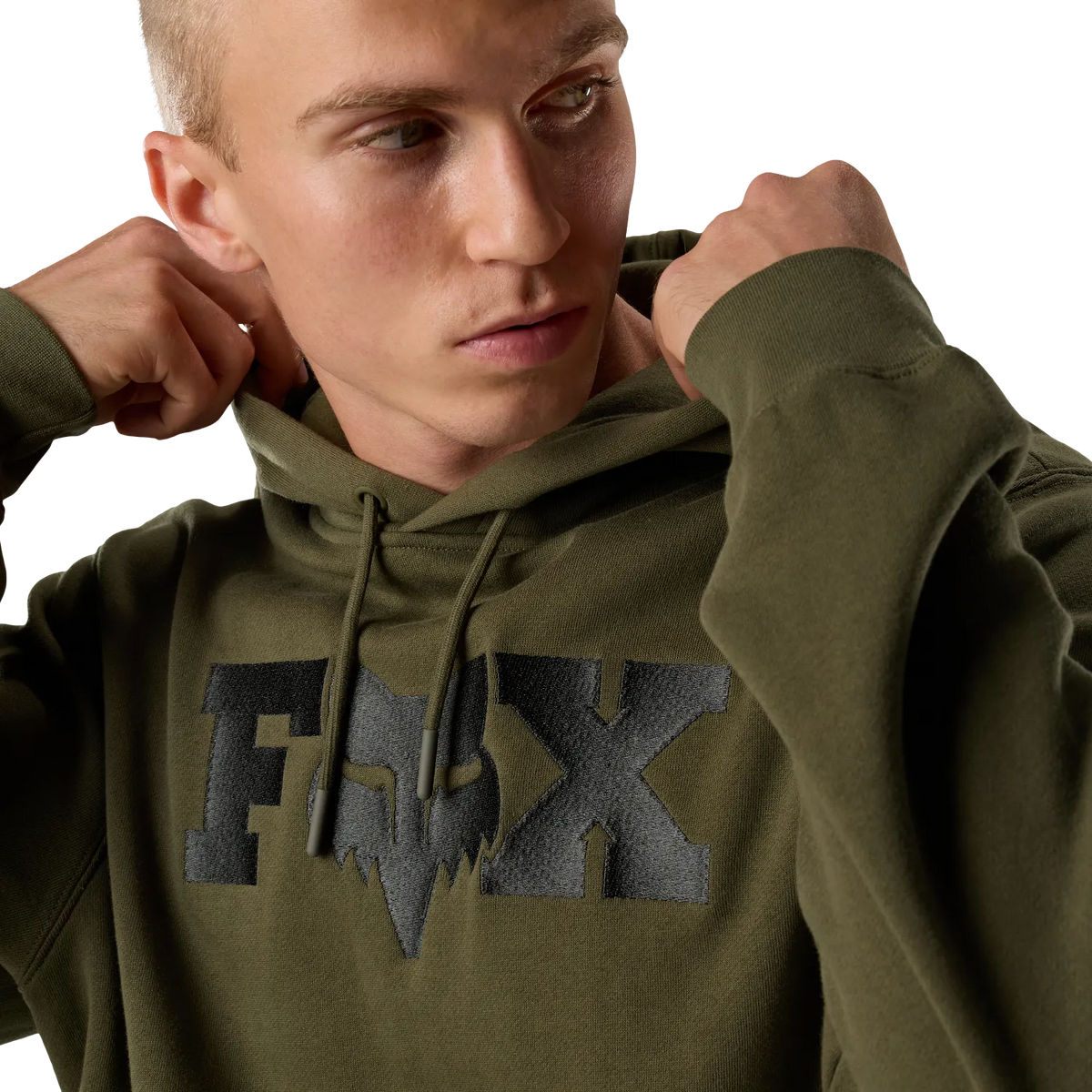 Felpa con Cappuccio FOX F HEAD X FLEECE Verde