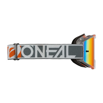 Maschera O'NEAL B-10 DUPLEX Bianco/Nero/Arancione Visore Radium Rosso