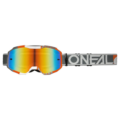 Maschera O'NEAL B-10 DUPLEX Bianco/Nero/Arancione Visore Radium Rosso