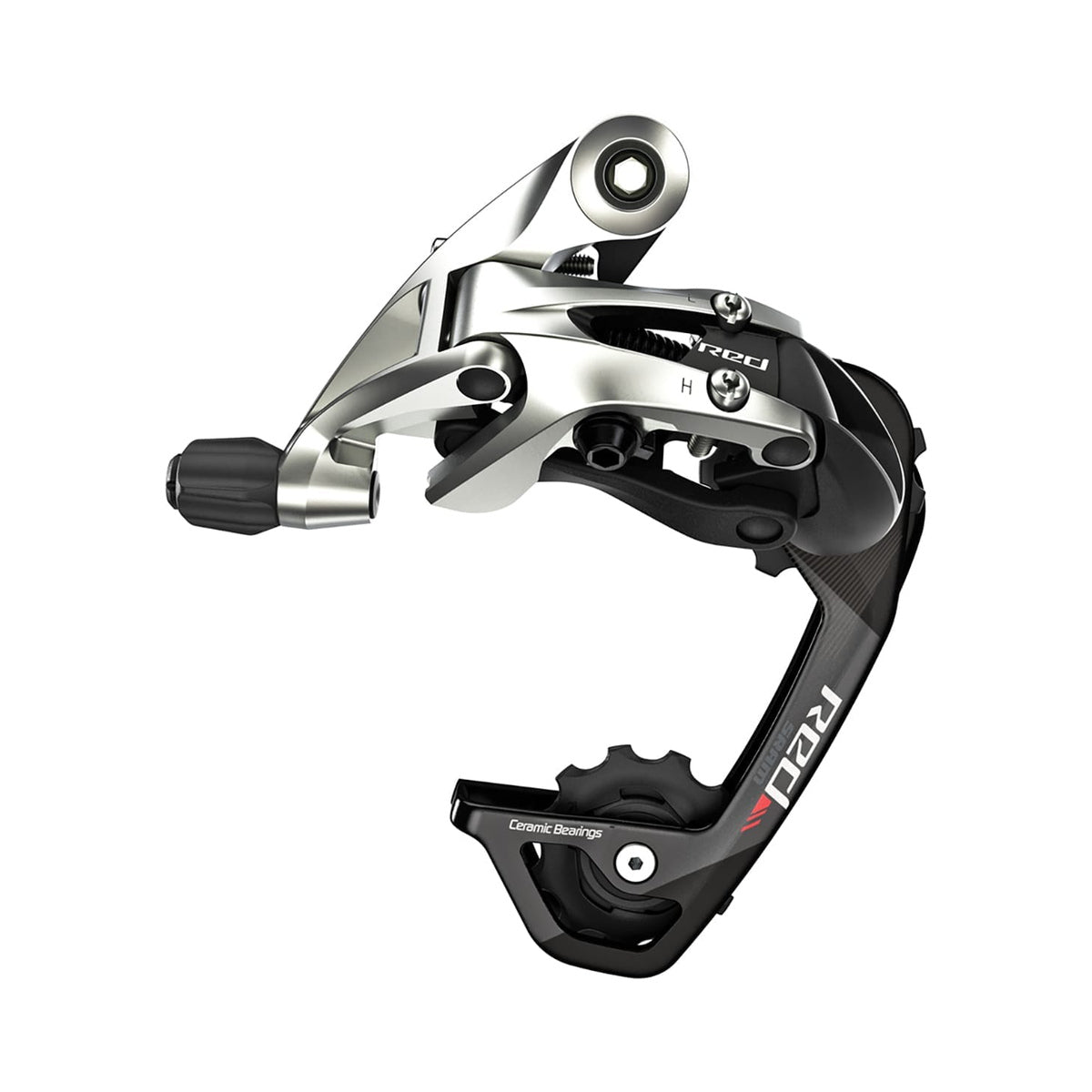 Cambio posteriore SRAM RED 11V a gabbia media – vista del prodotto su sfondo bianco