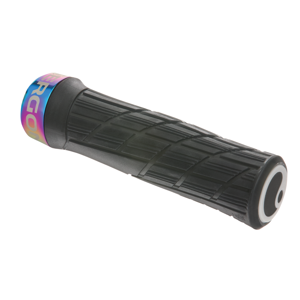 Manopole ERGON GE1 EVO Factory nero stealth ghiacciato con collarini effetto iridescente