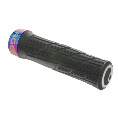 Manopole ERGON GE1 EVO Factory nero stealth ghiacciato con collarini effetto iridescente