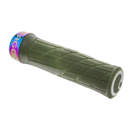 Manopole ERGON GE1 EVO Factory verde muschio ghiacciato con collarini effetto iridescente