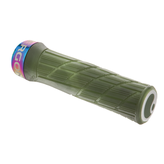 Manopole ERGON GE1 EVO Factory Slim verde muschio ghiacciato con collarini effetto iridescente