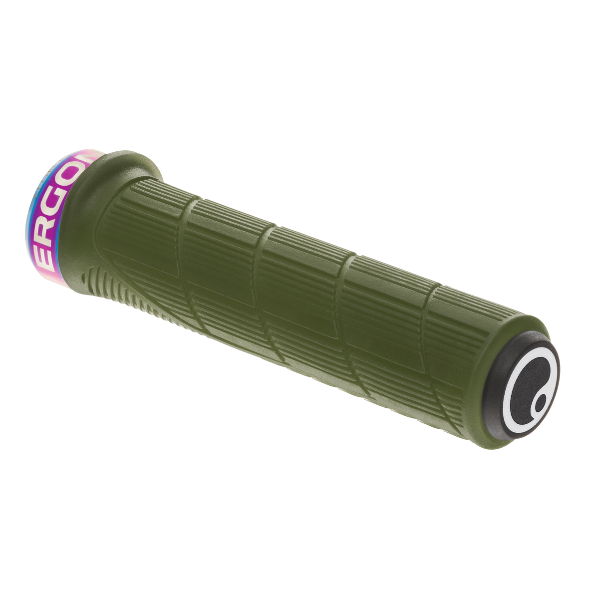 Manopole ERGON GD1 EVO Factory verde muschio ghiacciato con collarini Oil Slick