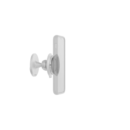 Supporto da parete FIDLOCK VACUUM bianco — supporto bianco con telefono a scopo illustrativo