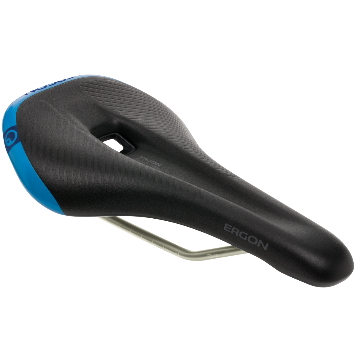 Sella ERGON SM Pro Midsummer Blue S/M con binari TiNox