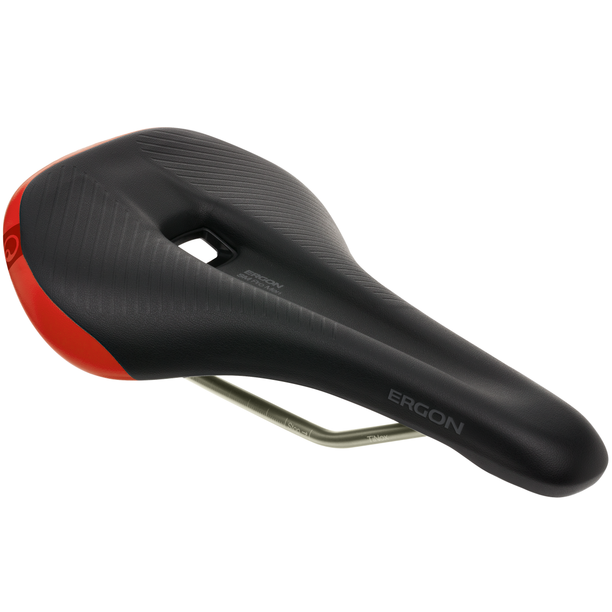 Sella ERGON SM Pro Risky Red M/L con binari TiNox