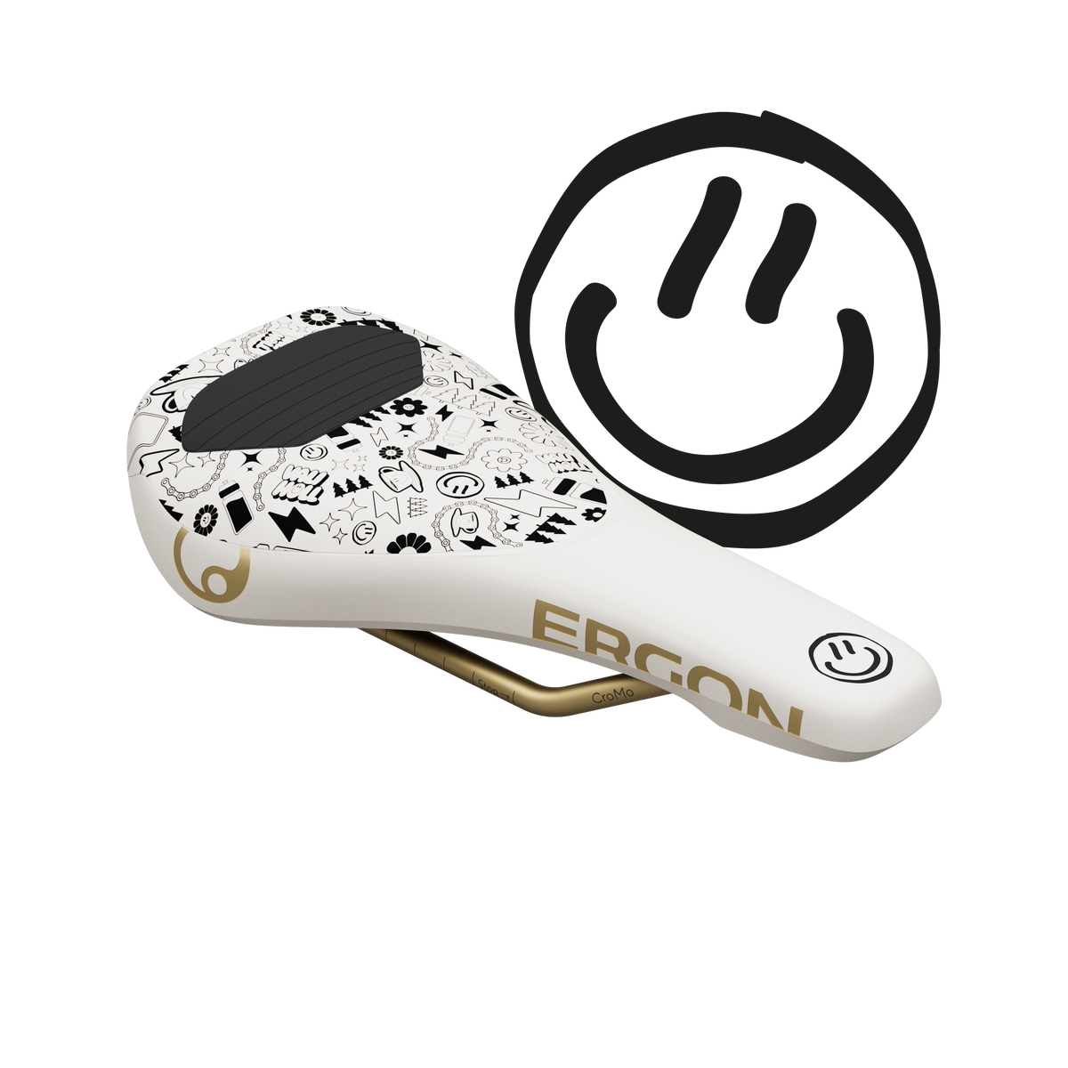 Sella ERGON SM Downhill Comp Vali Höll Edition bianca con binari CrMo