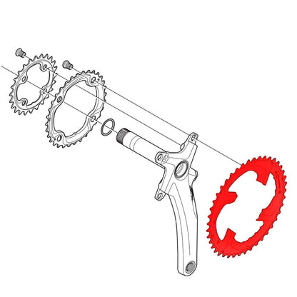 Piatto Esterno SHIMANO XTR M980 10V 4 Fori 104 mm