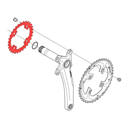 Piatto Interno SHIMANO XTR M985 10V 4 Fori 88 mm