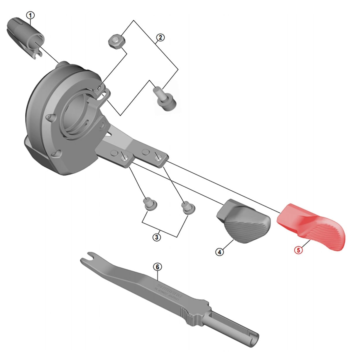 Poussoir B pour Commande de Vitesses Droite SHIMANO XT Di2 SW-M8050 #Y0B200010