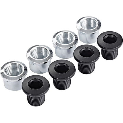 Kit 4 Viti e Dadi di Fissaggio della Corona Esterna per Guarnitura Tripla SHIMANO DEORE FC-M6000 #Y1WC98050 Nero