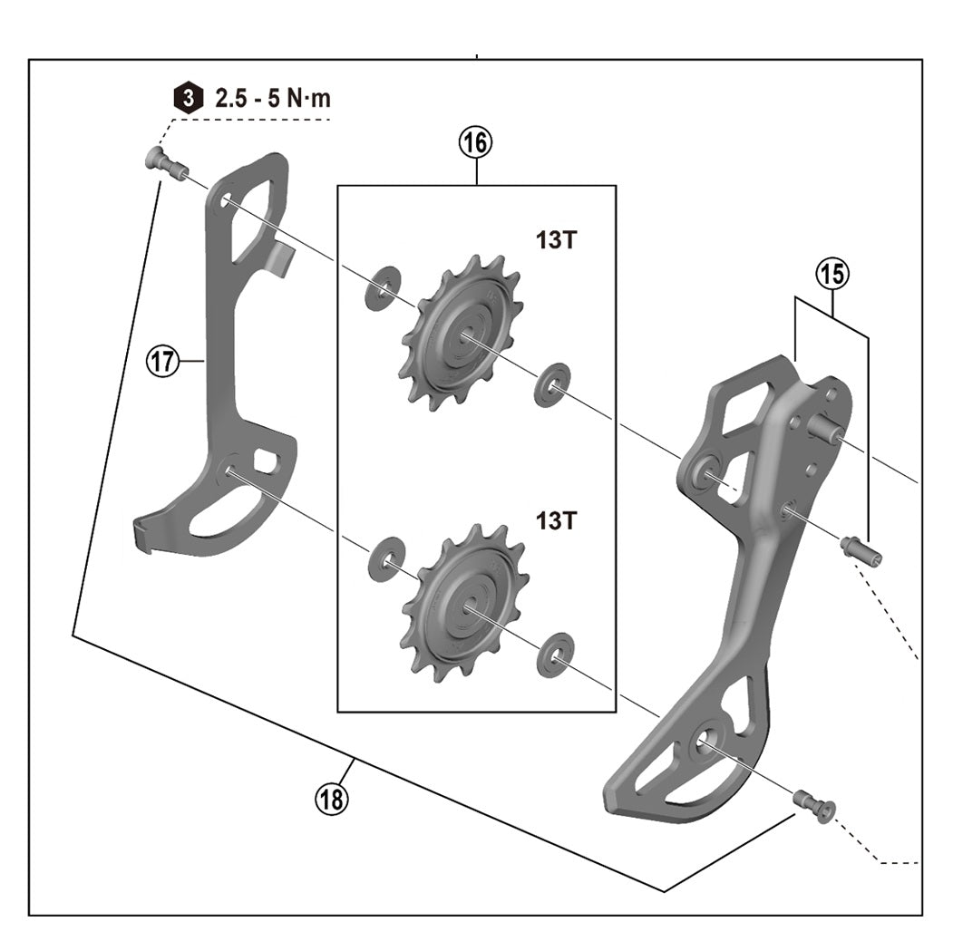 SHIMANO XTR RD-M9250 12V Deragliatore posteriore SGS