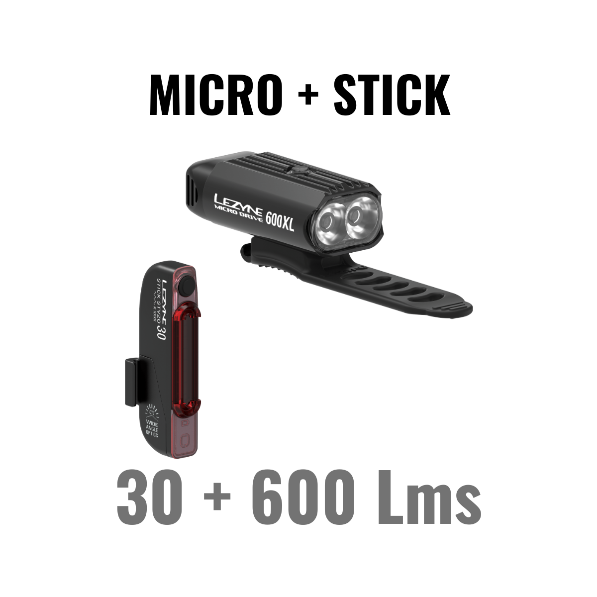 Luci anteriori e posteriori LEZYNE MICRO DRIVE 600XL / STICK DRIVE