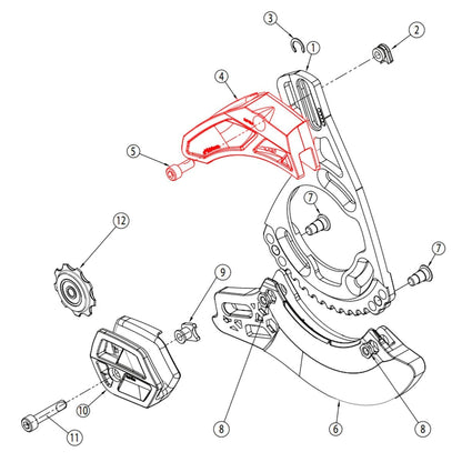 Guida Superiore per Guidacatena E-THIRTEEN LG1+/LS1+/XCX Nera #SLDR.LG1+UPR.B