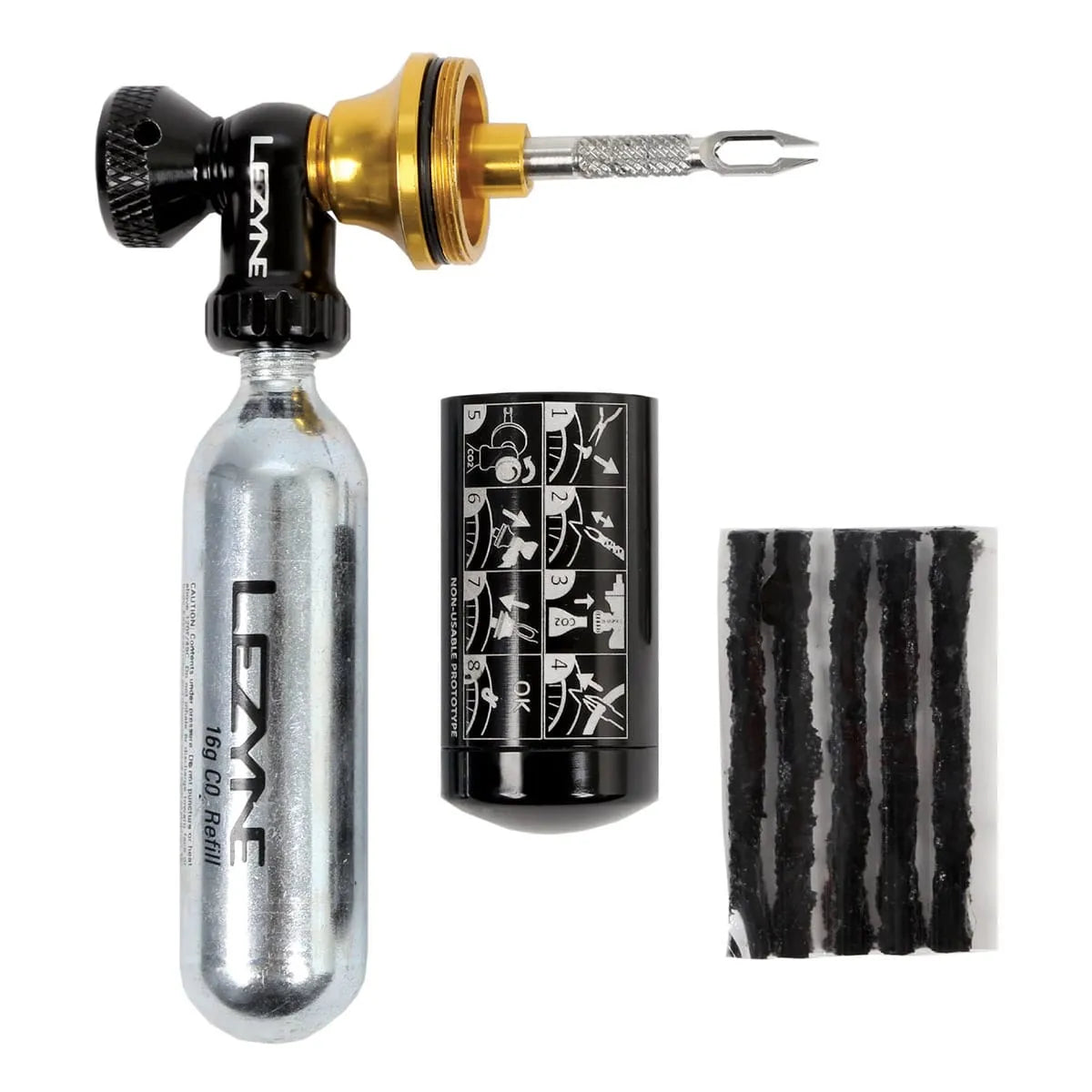 Kit di riparazione per attacco CO2 tubeless LEZYNE BLASTER + 5 punte