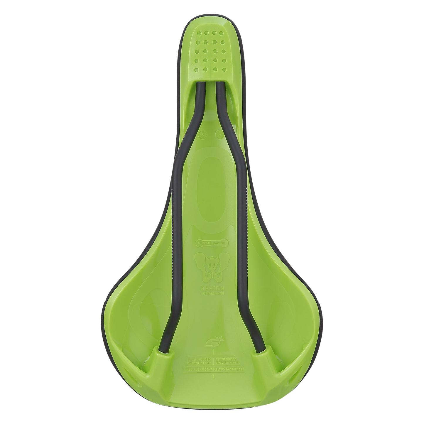 Sella SPANK SPIKE 160 in pelle CrMo Rails Verde