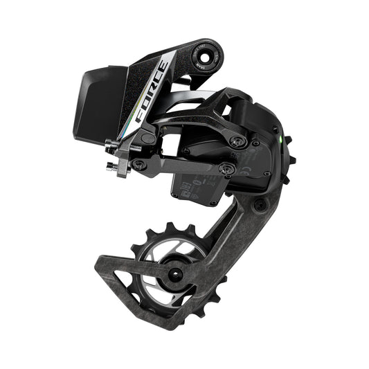 Cambio posteriore SRAM FORCE AXS E1 2x12 velocità, max 36 denti (senza batteria) – vista del prodotto su sfondo bianco