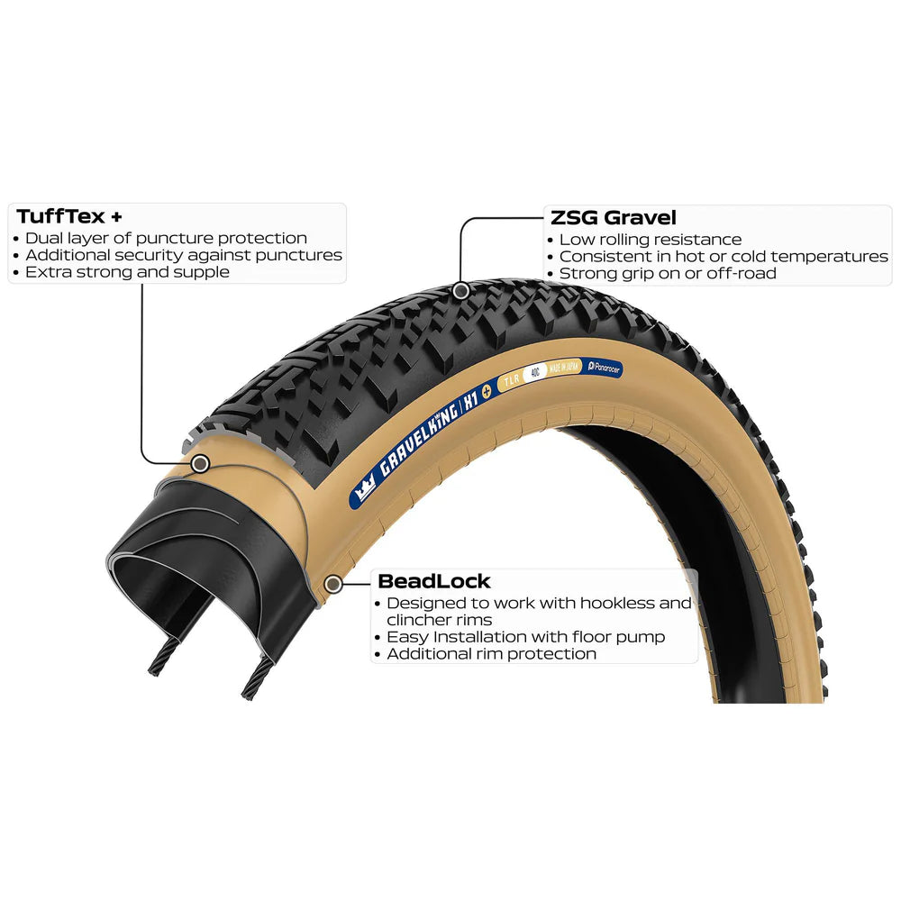 Pneumatico PANARACER GRAVELKING X1+ TLR 700x40c Tubeless Ready Nero