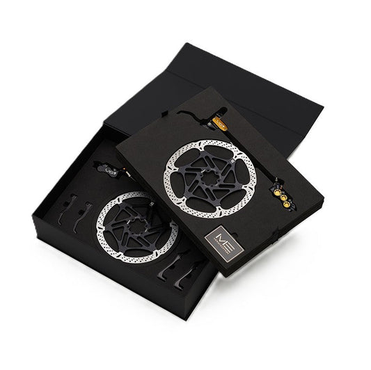 Coppia di freni HOPE TECH 4 EVO V6Ti con tubo in treccia aeronautica - Edizione limitata nero/oro