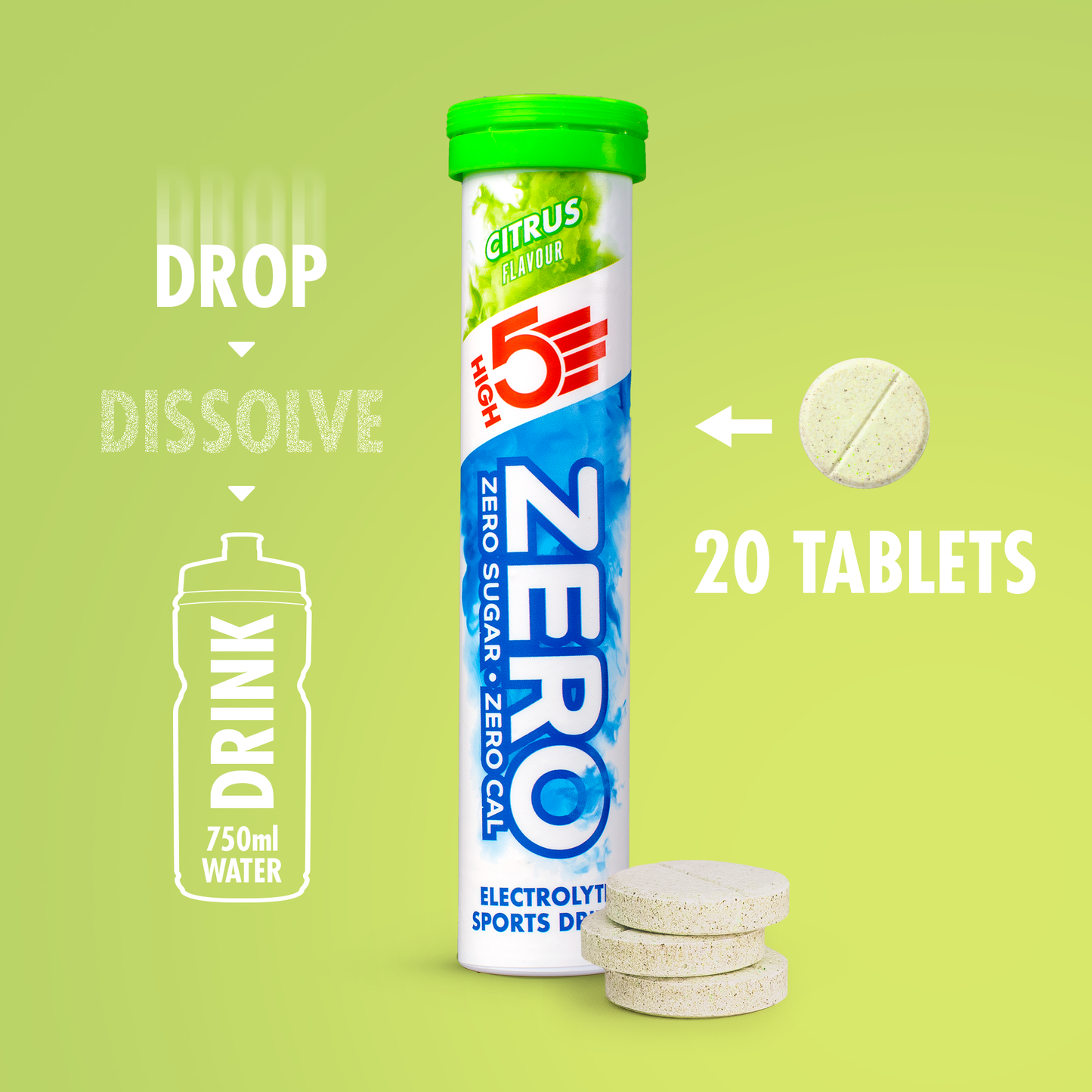 Compresse idratanti High5 ZERO (x20) Limone