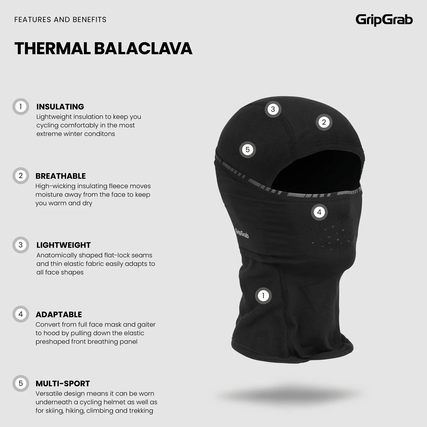 Passamontagna GRIPGRAB THERMO WINTER Nero