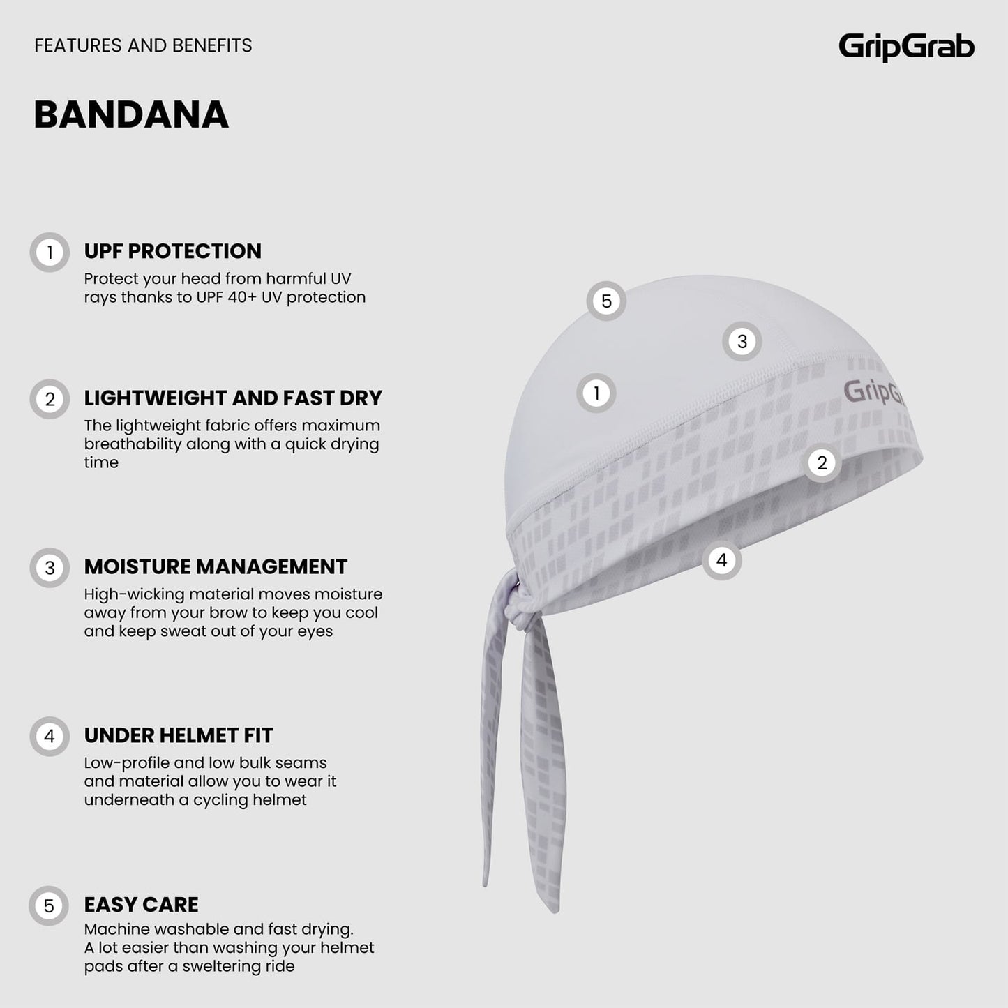 Bandana GRIPGRAB Bianco