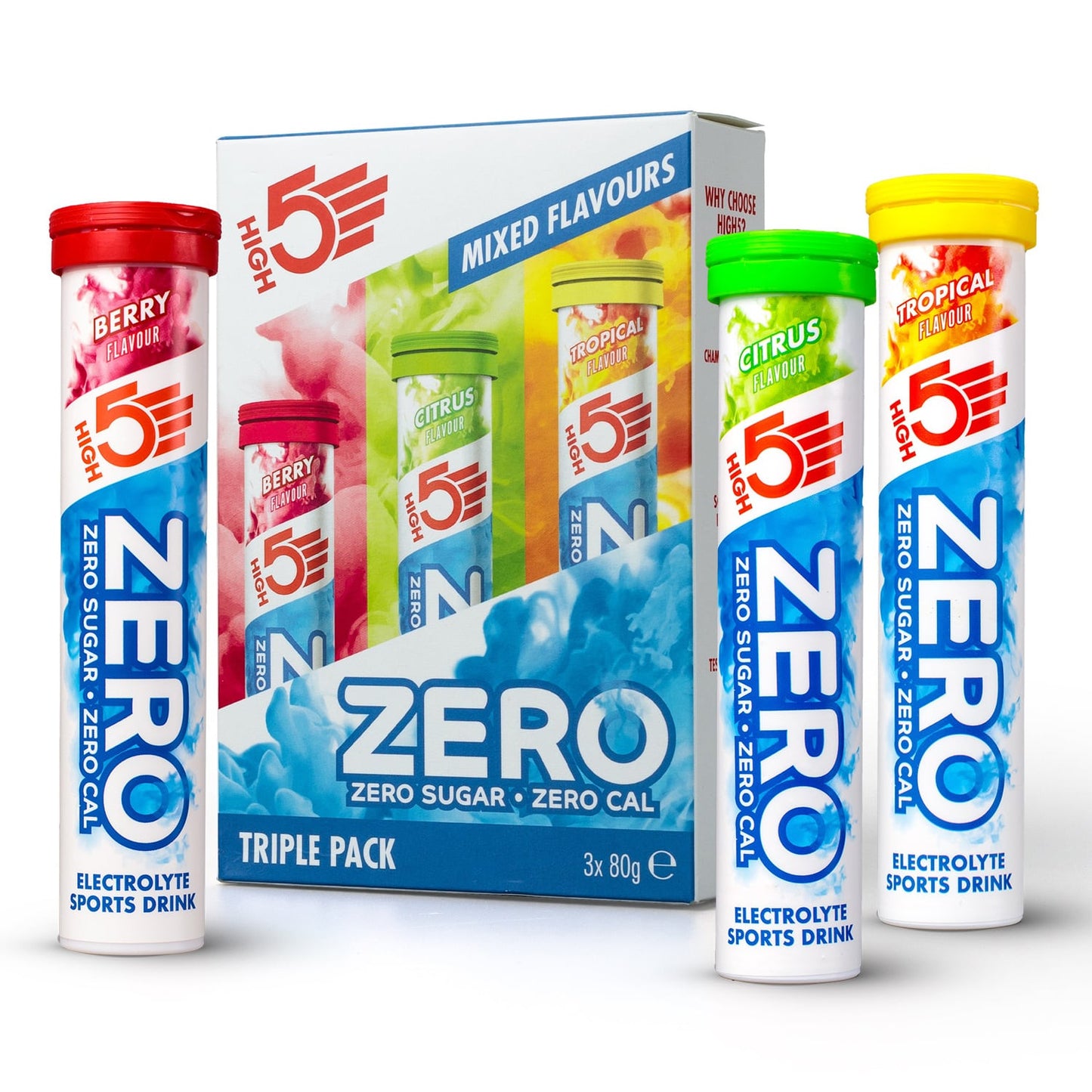 3x20 Confezioni High5 ZERO Idratazione Elettrolitica Frutti Rosso/Lemonio/Tropicale Pasticche