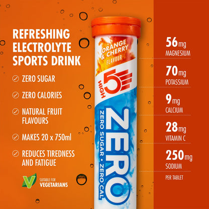 Pastiglie di Idratazione Elettroliti HIGH5 ZERO (x20) Arancia e Ciliegia