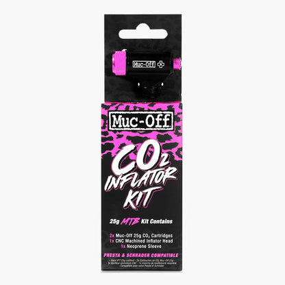 Gonfiatore CO2 MUC-OFF MTB + Cartucce CO2 Filettate 25g (x2)