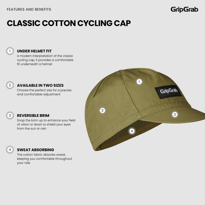 Cappellino GRIPGRAB CLASSIC COTTON verde oliva