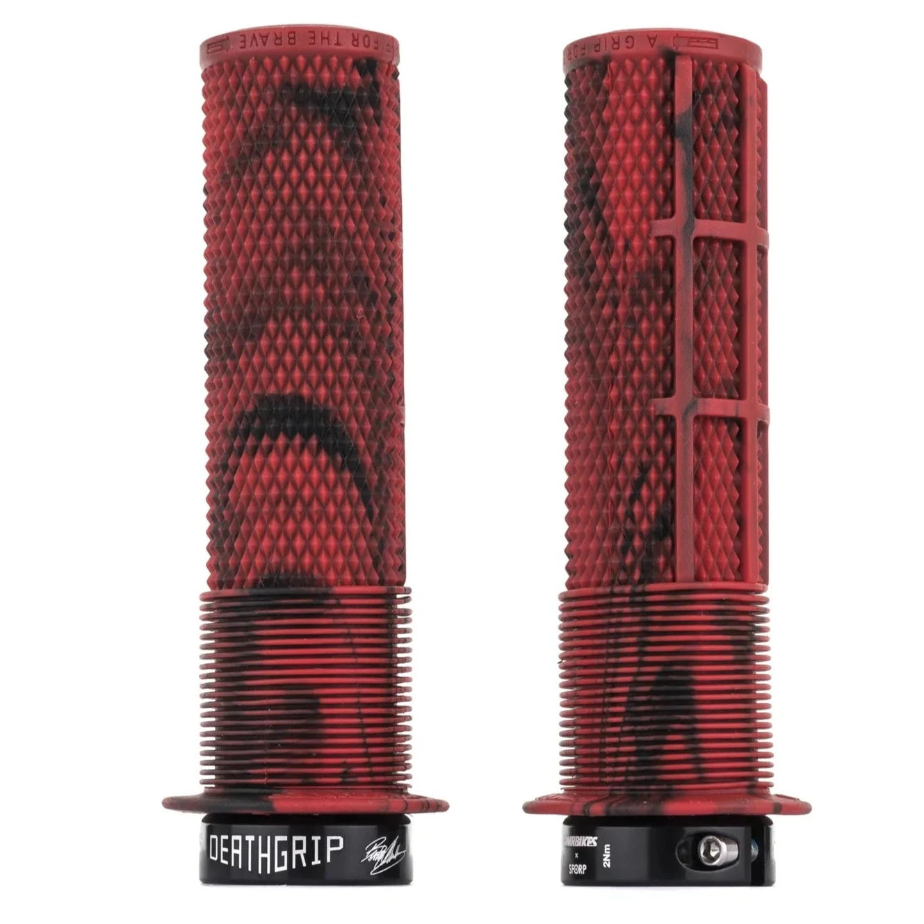 Manopole DMR DEATHGRIP Flangia Media Lock-On Rosso/Camo