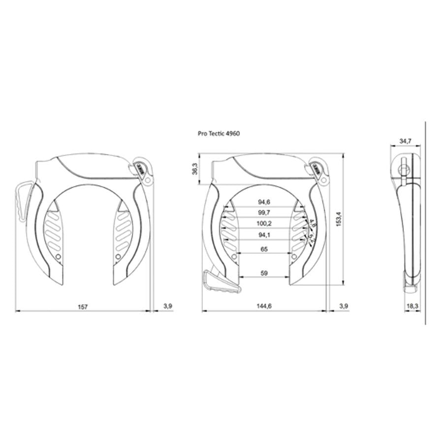 ABUS PRO TECTIC R 4960 NR BK Blocco telaio