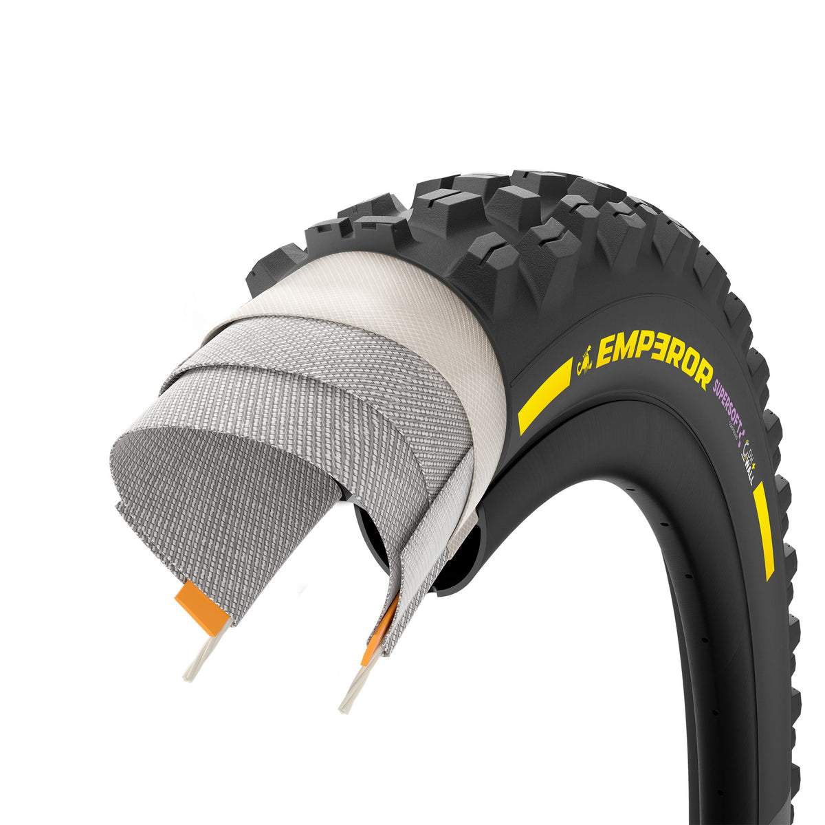 Pneumatico PIRELLI SCORPION EMPEROR 27.5x2.40 Supersoft DH+Wall Tubeless Ready con cerchietto pieghevole Nero/Giallo Team Edition