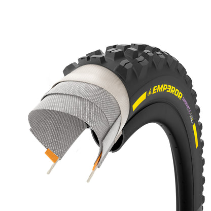 Pneumatico PIRELLI SCORPION EMPEROR 27.5x2.40 Supersoft DH+Wall Tubeless Ready con cerchietto pieghevole Nero/Giallo Team Edition
